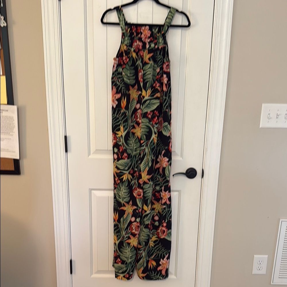 Caroline Hill Tropical Floral Smocked Wide Leg Jumper Size Small